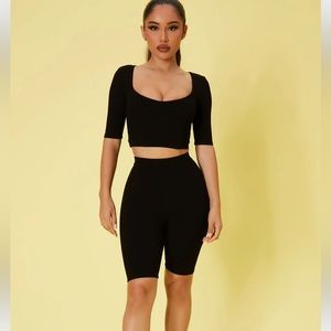 Fashion Nova Biker Short Set and Romper Bundle
